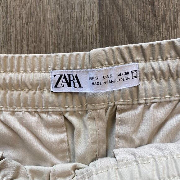 Zara Beige Cargo Joggers Size Small - Picture 2 of 7